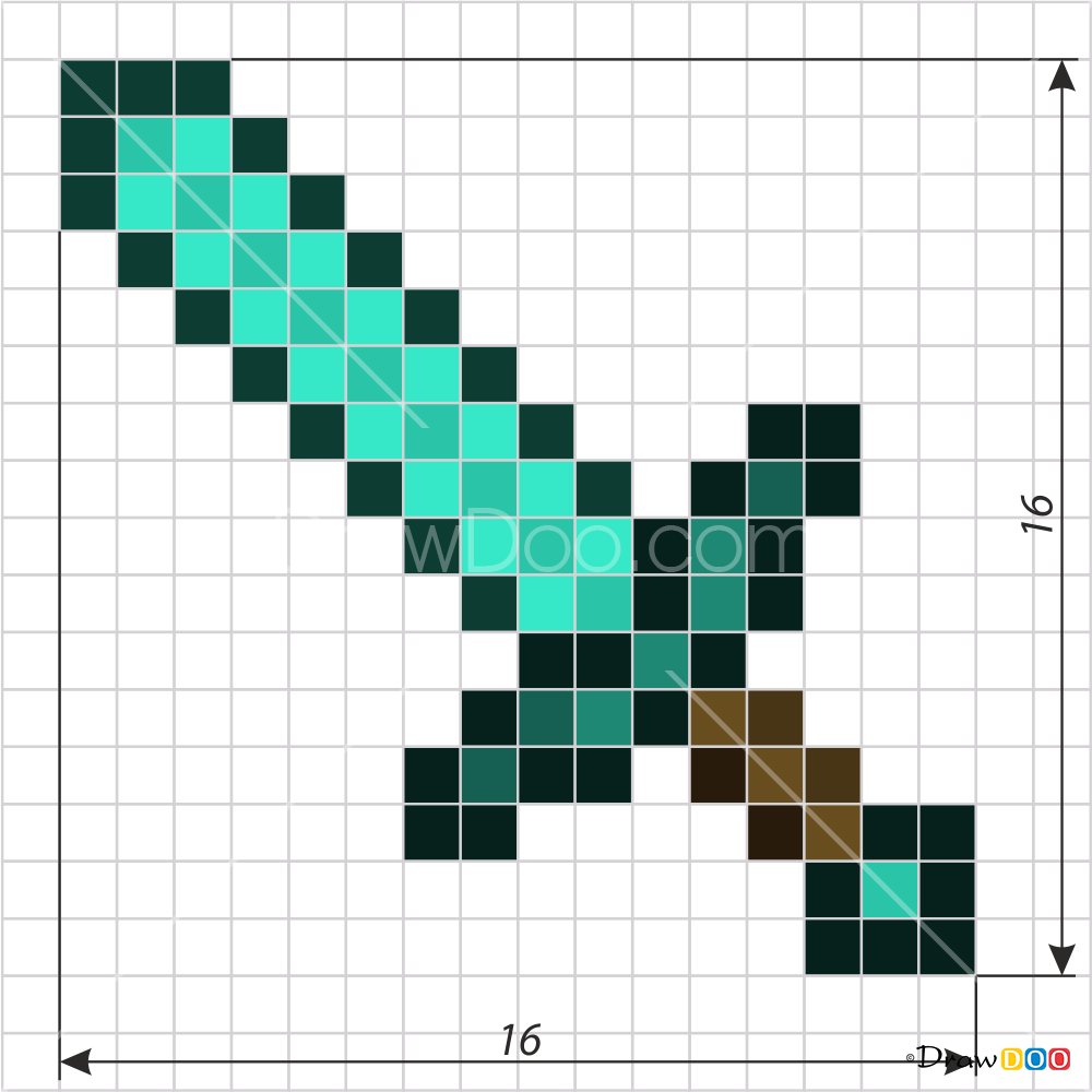 How to Draw Sword, Pixel Minecraft